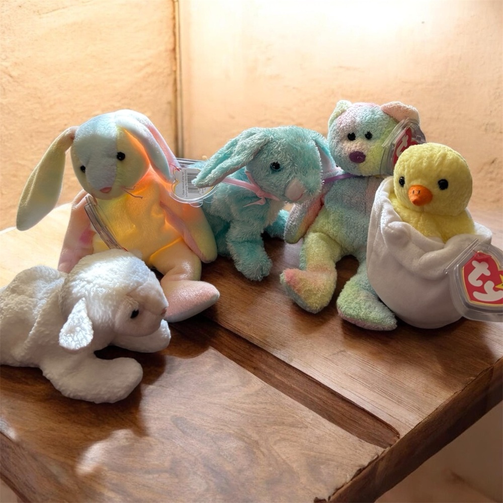 Ty Beanie Babies Colorful Plush Toy Set. Perfect for Easter